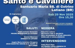 Sabato 29 novembre a Latiano il convegno “Bartolo Longo Santo e Cavaliere“
