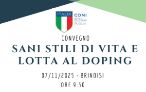 Sani stili di vita e lotta al doping: a Brindisi il convegno promosso dal CONI Puglia