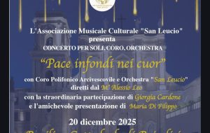 Pace infondi nei cuor: sabato 20 dicembre il tradizionale concerto di Natale del Coro San Leucio di Brindisi