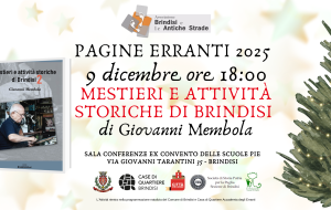 Giovanni Membola presenta “I mestieri e le attività storiche di Brindisi 2” all’ex Convento delle Scuole Pie