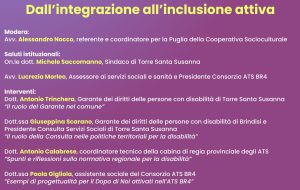 Giornata internazionale delle persone con disabilità: il 4 dicembre incontro a Torre Santa Susanna