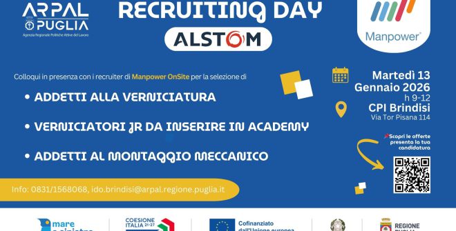 Martedì 13 gennaio Recruiting Day al Centro per l’Impiego di Brindisi