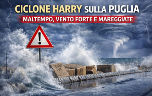 Ciclone “Harry”: Sud sotto assedio, massima attenzione in Puglia tra piogge, vento e mareggiate