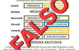 Attenzione: circola sul web un falso calendario della raccolta differenziata