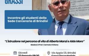 Gero Grassi incontra gli studenti della Sede Scolastica Carceraria di Brindisi