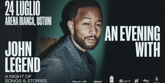 John Legend a Ostuni: il 24 luglio 2026 una notte destinata a entrare nella storia della musica in città