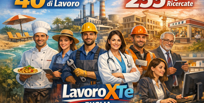 Centri per l’impiego di Brindisi e provincia: 40 annunci di lavoro e 255 figure ricercate sul portale regionale “LavoroXTe”
