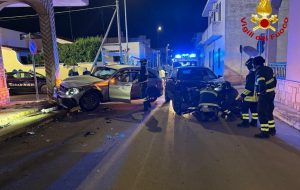 Incidente stradale a Torchiarolo, intervento dei Vigili del Fuoco