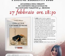 “Con le tue lacrime furiose”: all’ex Convento Scuole Pie il thriller psicologico di Carmen Nolasco