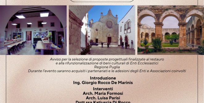 Forum informativo e partecipativo sui beni culturali ecclesiastici: appuntamento il 17 febbraio alla Biblioteca “A. De Leo”