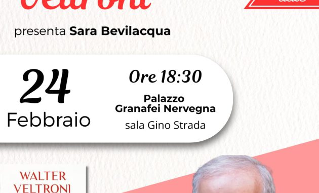 Martedì 24 febbraio Walter Veltroni presenta a Brindisi il libro “Iris, la libertà”