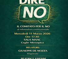 Mercoledì 11 marzo a Ceglie Messapica  incontro di approfondimento sulle ragioni del NO
