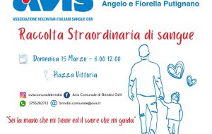 Avis: domenica 15 marzo donazione straordinaria si sangue in Piazza Vittoria