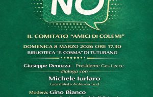 Giusto dire NO: domenica 8 marzo incontro con Giuseppe De Nozza a Tuturano
