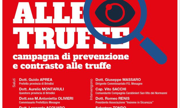 “Occhio alle truffe” – a Mesagne un incontro pubblico per informare e difendere i cittadini