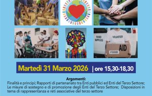 Martedì 31 marzo seminario sulla promozione dell’attività degli Enti del Terzo Settore