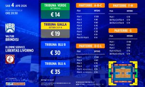 In vendita i biglietti per il match pre-pasquale Valtur Brindisi-Livorno