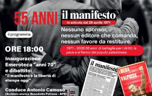 A Brindisi, il 27 aprile 2026, la festa per i 55 anni de “Il Manifesto”