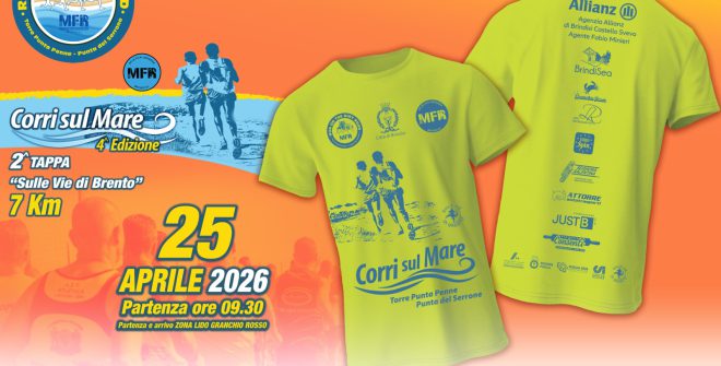 Sabato 25 Aprile a Brindisi la 4ª edizione di “Corri sul Mare”