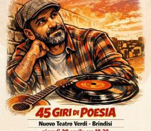 Giovedì 30 aprile Gianluigi Cosi presenta il libro  “45 giri di poesia” al Nuovo Teatro Verdi di Brindisi