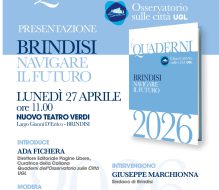 A Brindisi la presentazione del Quaderno “Navigare il futuro” dell’Osservatorio sulle Città