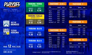 Gara 3 playoff Brindisi-Verona: al via la prelazione abbonati a prezzo ridotto e vendita libera