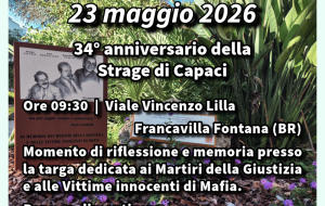 Francavilla Fontana ricorda Giovanni Falcone nel 34° anniversario della Strage di Capaci