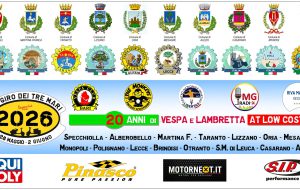 20° Giro dei Tre Mari: il Vespa Club Brindisi accoglie la terza tappa in Piazza San Teodoro D’Amasea