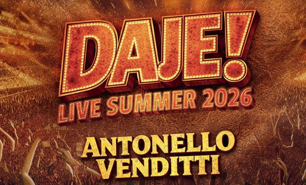 “Daje! Live Summer 2026”, Venditti in concerto a Ostuni il 30 agosto