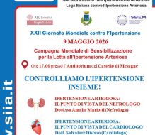 Giornata mondiale contro l’ipertensione, il 9 maggio a Mesagne screening gratuiti a cura dell’Ambulatorio accreditato SIIA del PTA