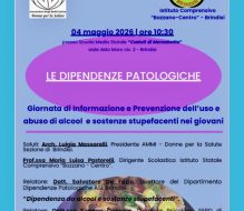 Prevenzione delle dipendenze tra i giovani: lunedì 4 maggio incontro informativo a Brindisi