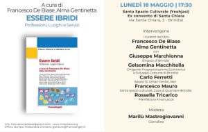 A Brindisi la presentazione del libro “Essere ibridi. Professioni, Luoghi e Servizi”