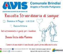 Festa della Mamma: donazione straordinaria di sangue in piazza Vittoria a Brindisi