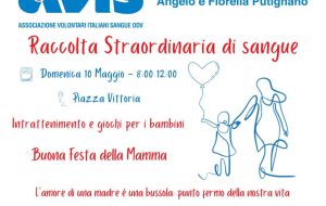 Festa della Mamma: donazione straordinaria di sangue in piazza Vittoria a Brindisi