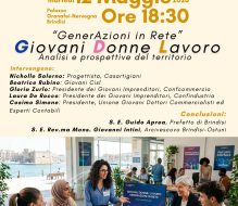 GenerAzioni in rete. Giovani, Donne e Lavoro. Analisi e prospettive del territorio: se ne discute martedì 12 maggio a palazzo Granafei-Nervegna