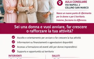 Oggi l’inaugurazione dello sportello Impresa Donna a Cellino San Marco