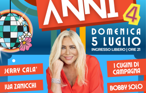 Domenica 5 luglio a Fasano Mara Venier con Jerry Calà, Iva Zanicchi, Gigliola Cinquetti, I Cugini di Campagna, Bobby Solo e Donatella Rettore