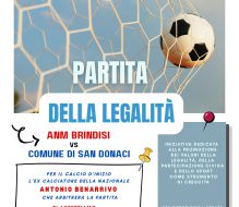 San Donaci, venerdì 19 giugno la “Partita della legalità” tra Magistrati e Amministratori e dipendenti comunali