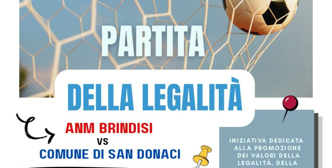 San Donaci, venerdì 19 giugno la “Partita della legalità” tra Magistrati e Amministratori e dipendenti comunali