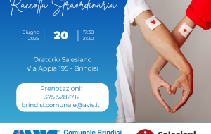 AVIS: Sabato 20 Giugno raccolta Straordinaria di Sangue presso l’Oratorio Salesiano