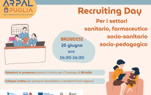 Domani recruiting day dedicato ai settori sanitario, farmaceutico, socio-sanitario e socio-pedagogico