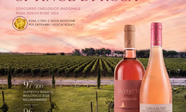 Tenute Lu Spada conquista il Concorso Rosa Rosati Rosé 2026: doppia Rosa d’Oro per i rosati brindisini