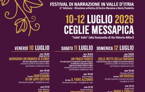 Dal 10 al 12 luglio 2026 Ceglie Messapica torna ad accogliere Terra Rossa – Festival di Narrazione in Valle d’Itria