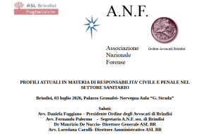 Un giorno di studio dedicato alla responsabilità civile e penale in Medicina: a Brindisi il convegno con esperti della materia