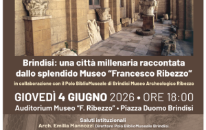 Brindisi tra Storia, Memoria e Bellezza: giovedì 4 giugno al Museo Ribezzo un incontro per difendere la cultura dalle guerre