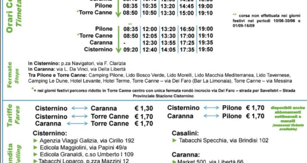 Partita la linea estiva “Cisternino – Caranna – Pilone – Torre Canne”