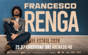 Francesco Renga torna a Carovigno: il 25 luglio una nuova grande notte all’Arena 30-40