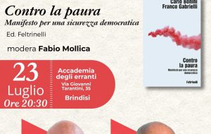 “Contro la paura”: Franco Gabrielli e Carlo  al Chiostro d’Estate di Brindisi per parlare di sicurezza