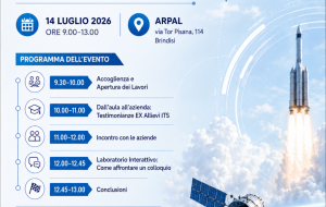 Aerospazio e lavoro: il 14 luglio a Brindisi una mattinata di orientamento e incontri con le imprese
