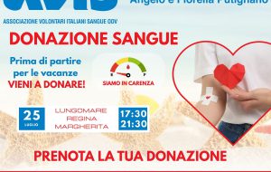 Avis: sabato 25 luglio raccolta straordinaria di sangue sul Lungomare Regina Margherita